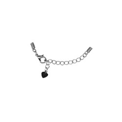 Jewellery catch completely assembled, argintiu, with chain, 3 mm, loose Jewellery catch completely assembled, argintiu, with chain, 3 mm, loose