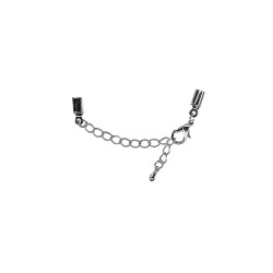 Jewellery catch completely assembled, argintiu, with chain, 2 mm, loose Jewellery catch completely assembled, argintiu, with chain, 2 mm, loose