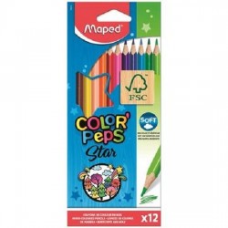 Creioane colorate 12culori/set, Color Peps Star Maped (FSC) Creioane colorate 12culori/set, Color Peps Star Maped (FSC)