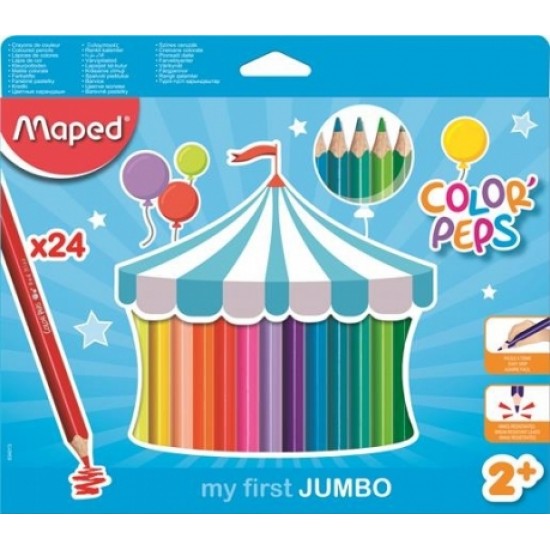 Creioane colorate Color'Peps My First Jumbo 24 culori/set Maped
