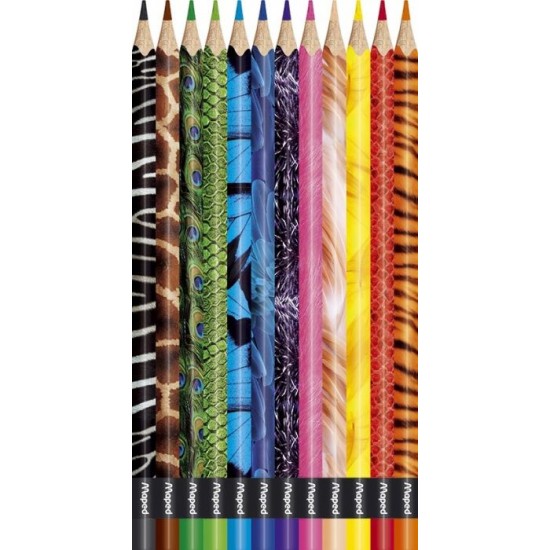Creioane colorate 12culori/set, Color Peps Animals Maped