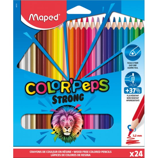 Creioane colorate 24culori/set, Color Peps Strong Maped 862724