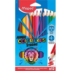 Creioane colorate 12culori/set, Color Peps Strong Jumbo Maped Creioane colorate 12culori/set, Color Peps Strong Jumbo Maped