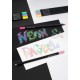 Creioane colorate neon / pastel , 12 culori/set, Black Edition, Faber-Castell