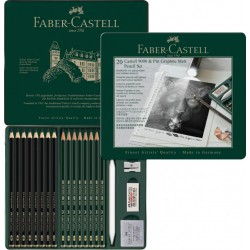 Creioane Castell 9000 + Pitt Graphite Matt , 20/set, Faber Castell
