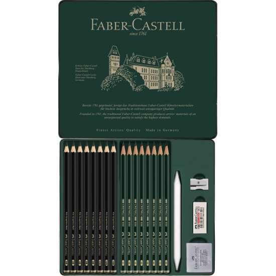 Creioane Castell 9000 + Pitt Graphite Matt , 20/set, Faber Castell