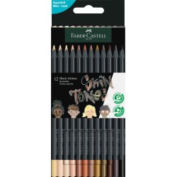 Creioane colorate tonurile pielii , Black Edition Faber-Castell , 12/set