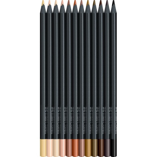 Creioane colorate tonurile pielii , Black Edition Faber-Castell , 12/set