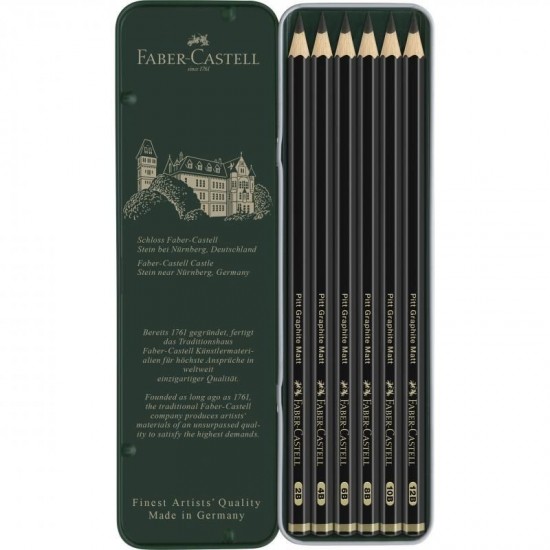 Set 6 buc creion grafit  MAT PITT FABER-CASTELL