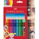 Creioane colorate  18+6 CULORI +  tonuri piele GRIP 2001 FABER-CASTELL
