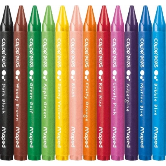 Creioane cerate colorate Color Peps Mini Wax, 12 culori/set, Maped