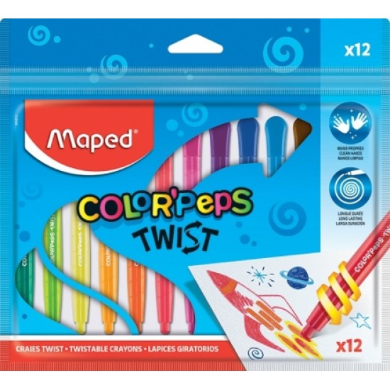 Creioane cerate Color Peps Twist 12 culori/set Maped