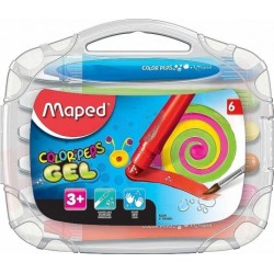 Creioane cerate colorate pe baza de gel solid, Color Peps Gel, 6 culori/set, Maped Creioane cerate colorate pe baza de gel solid, Color Peps Gel, 6 culori/set, Maped