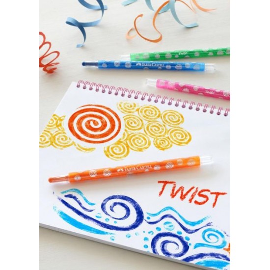 Creioane cerate retractabile , 12 culori/set, Faber-Castell