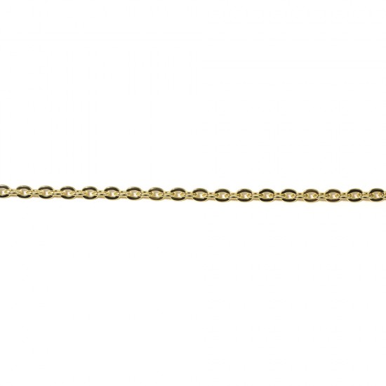 Brass anchor chain, grinded, gold-plated, o 4,8 mm, roll 10 m
