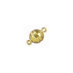 Magnet lock, 7 mm, round, gold, loose Magnet lock, 7 mm, round, gold, loose