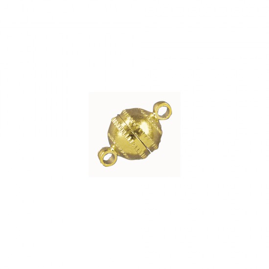 Magnet lock, 7 mm, round, gold, loose