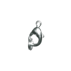 Spring hook with ring, argintiu, 9,5 mm Spring hook with ring, argintiu, 9,5 mm