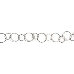 Plain coil chain round, argintiu, 2 + 3 cm alternating, tab-bag 1 m Plain coil chain round, argintiu, 2 + 3 cm alternating, tab-bag 1 m
