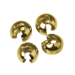 Cover beads for crimps, gold, o 4 mm Cover beads for crimps, gold, o 4 mm