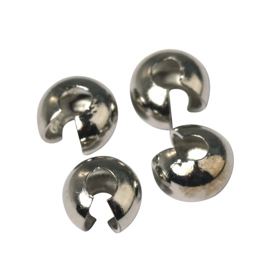 Cover beads for crimps, platinum, o 4 mm