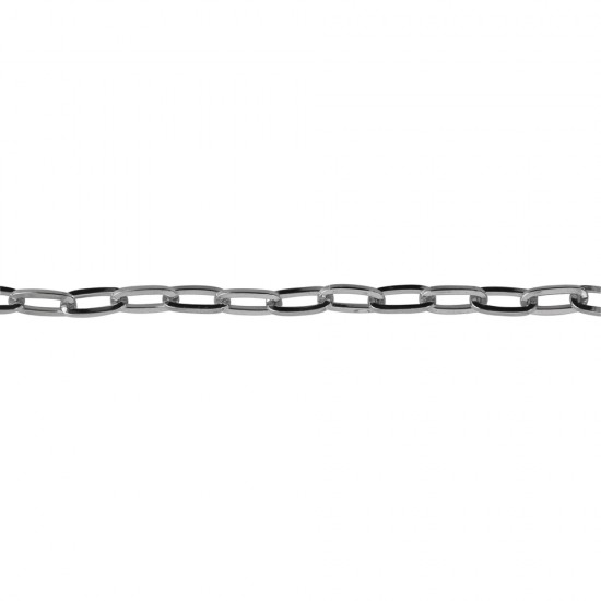 Plain coil chain, oval, platinum, 17x8 mm, tab-bag 60cm