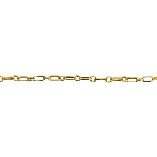 Plain coil chain, oval, gold, 6x4+9x5 mm alternating, tab-bag 60 cm