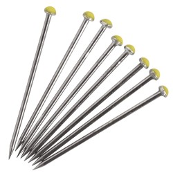 Pins with coloured head, sun galben, 21x0,7mm, box 500 pcs. Pins with coloured head, sun galben, 21x0,7mm, box 500 pcs.