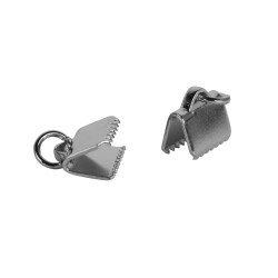 Clip for ribbons w. ring, platinum, f. 10mm ribbons, tab-bag 2pcs. Clip for ribbons w. ring, platinum, f. 10mm ribbons, tab-bag 2pcs.