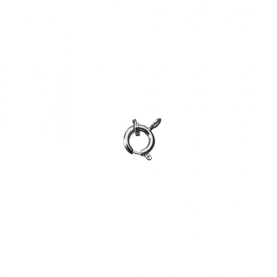 Brass chain catch w. split ring, 7 mm o, argintiu, tab-bag 1pc.