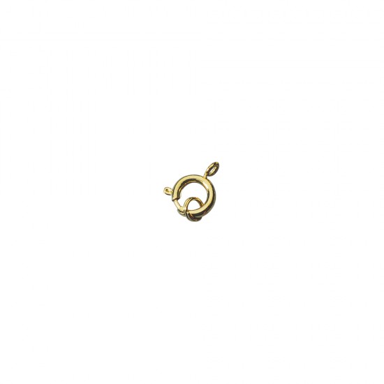 Brass chain catch w. split ring, 7 mm o, gold-plated, tab-bag 1pc.