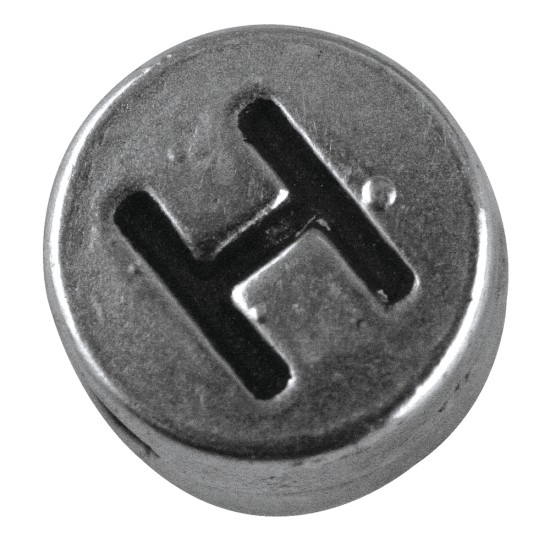 Margele metalice   H  , 7mm o, argintiu, hole 2mm o, l