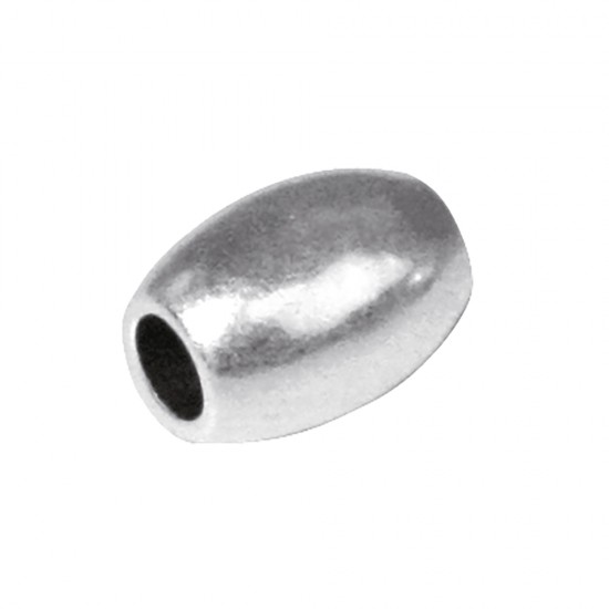 Metal roller, 6mm o, argintiu, hole 2,5mm o, loose