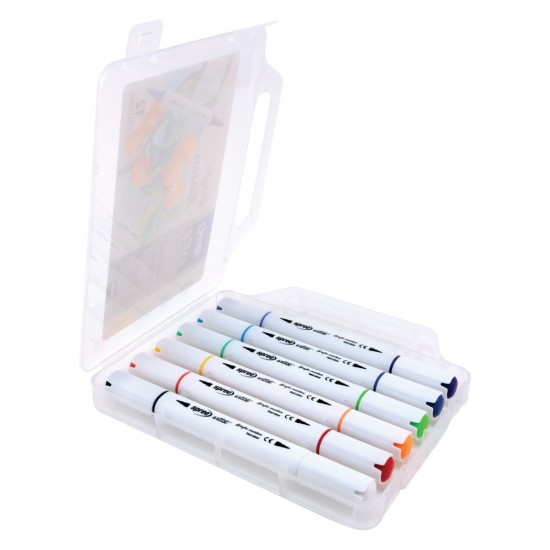 Set 12 culori marker 2 capete ACRIL, cutie pp , SPREE