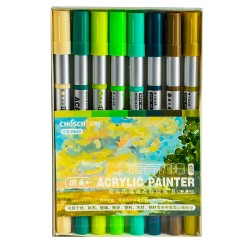 Markere acrilice, 2 Capete, 8 culori/set - CHOSCH CS-H840