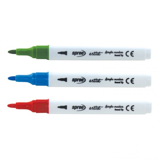 Set 36 cul marker ACRILIC 4mm + 2 contur negru cutie PP