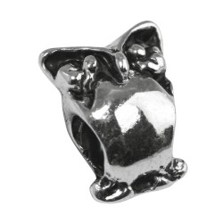 Element decorativ metalic: Owl, oxidized argintiu, 12mm, big hole 3,5mm o, loose Element decorativ metalic: Owl, oxidized argintiu, 12mm, big hole 3,5mm o, loose
