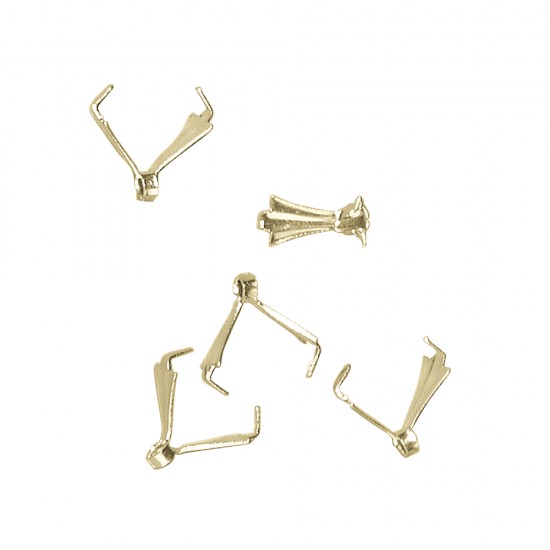 Brass piece to fix medaillon on a chain, gold-plated, 8mm o, t-bag 5pcs.