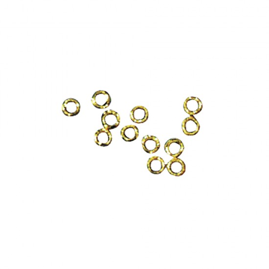 Crimps, gold-plated, 1,3mm/2,4mm o, t-bag 20pc