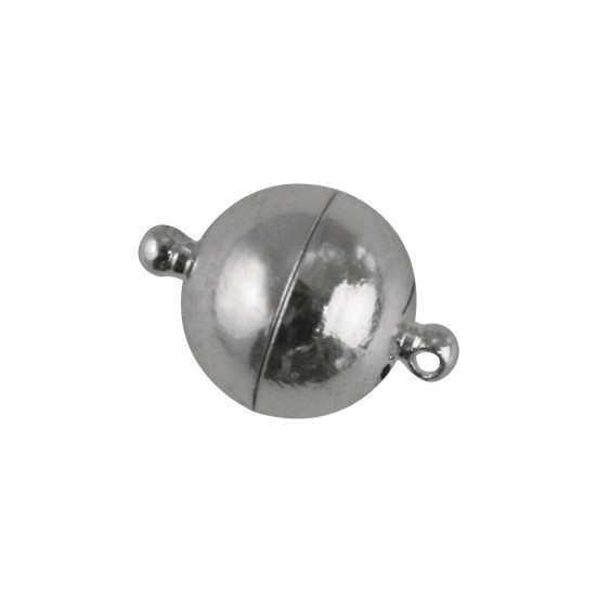 Stainless steel magnetic catch, 10mm o, platinum, tab-bag 1pc.