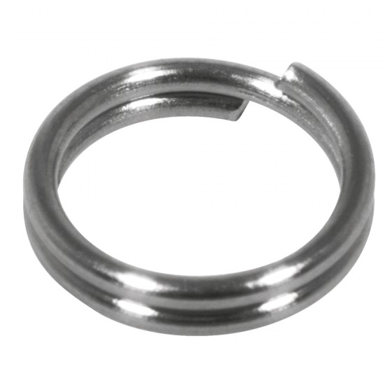 Stainless steel split ring, 8mm o, platinum, tab-bag 20 pcs.