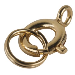 Chain catches with split ring, 7mm o, gold, t-bag 4pcs. Chain catches with split ring, 7mm o, gold, t-bag 4pcs.