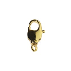 Carabiner clasp with rotating eye, gold, 7.3x14mm, tab-bag 2pcs. Carabiner clasp with rotating eye, gold, 7.3x14mm, tab-bag 2pcs.