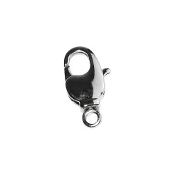 Carabiner clasp with rotating eye, argintiu, 8.9x16.8mm, tab-bag 2pcs. Carabiner clasp with rotating eye, argintiu, 8.9x16.8mm, tab-bag 2pcs.