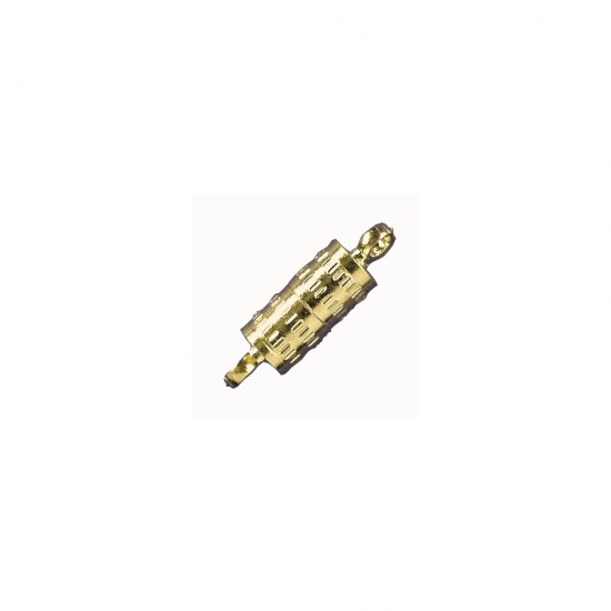 Magnetic clasp, cylinder, gold, 8mm, tab-bag 1pc.