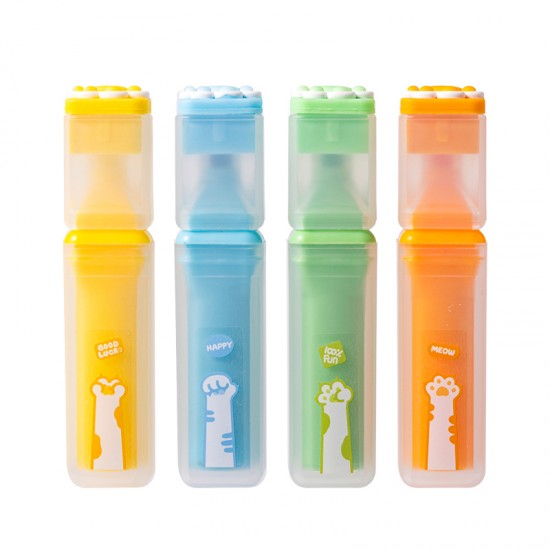 Textmarker 4/set forma patrata, CATS DELI