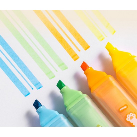 Textmarker 4/set forma patrata, CATS DELI