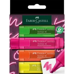 Textmarker  SUPERFLUORESCENT , 4/set FABER-CASTELL