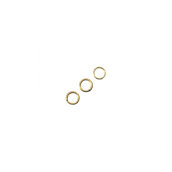 Split ring, 7mm o, gold, tab-bag 10pcs.