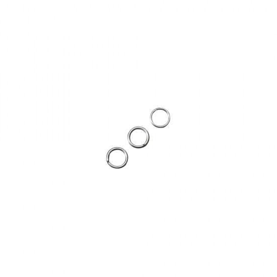 Split ring, 7mm o, platinum, tab-bag 10pcs.
